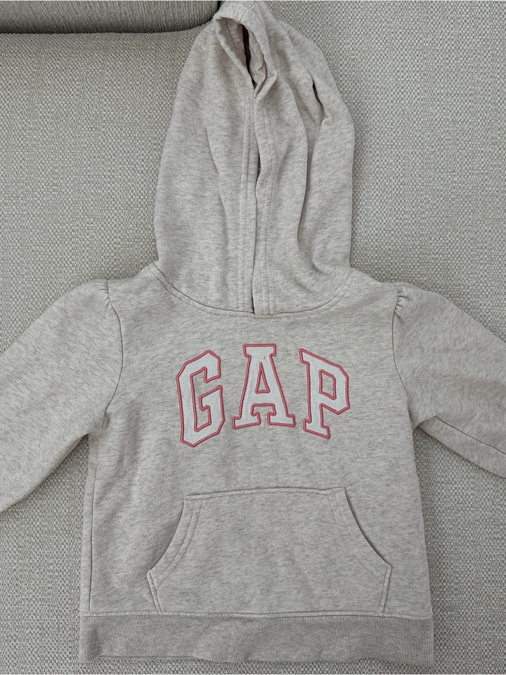 GAP Kids Heather Gray Hoodie Sweatshirt & Sweatpants - Pink Logo